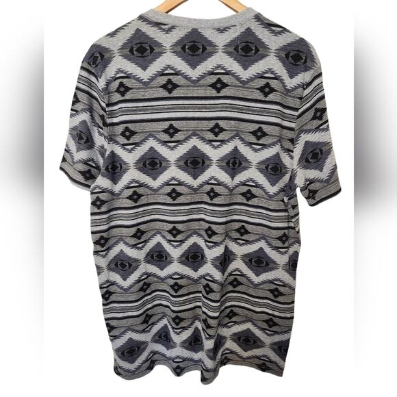 Lucky Brand Mens Jersey Short Sleeve Henly Souyhwest Azter print tee xl - Picture 2 of 5
